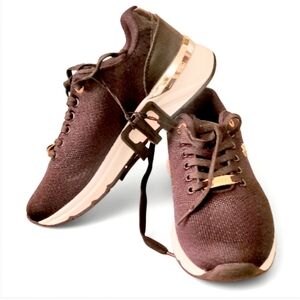 $25 Mexx Black Sneakers with Gold Detail